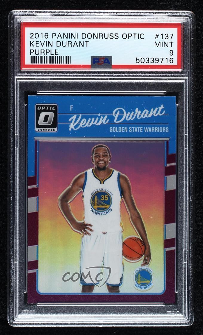 2016-17 Panini Donruss Optic Purple Prizm Kevin Durant #137 PSA 9 MINT 9l4