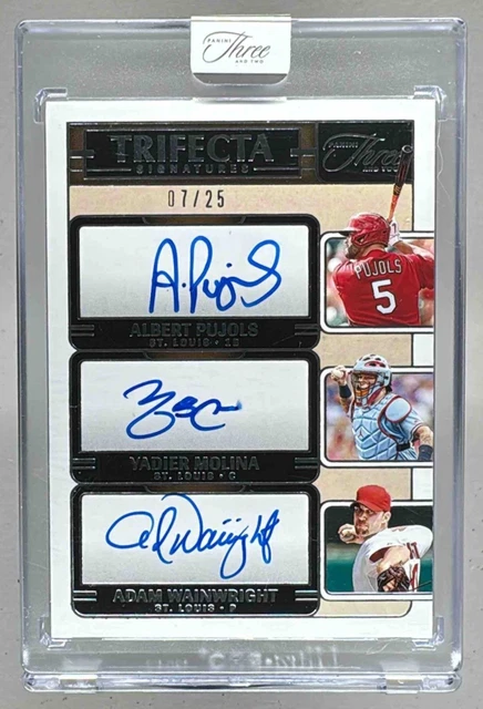 Adam Wainwright Yadier Molina Albert Pujols 2025 Panini Three Two Auto 7/25
