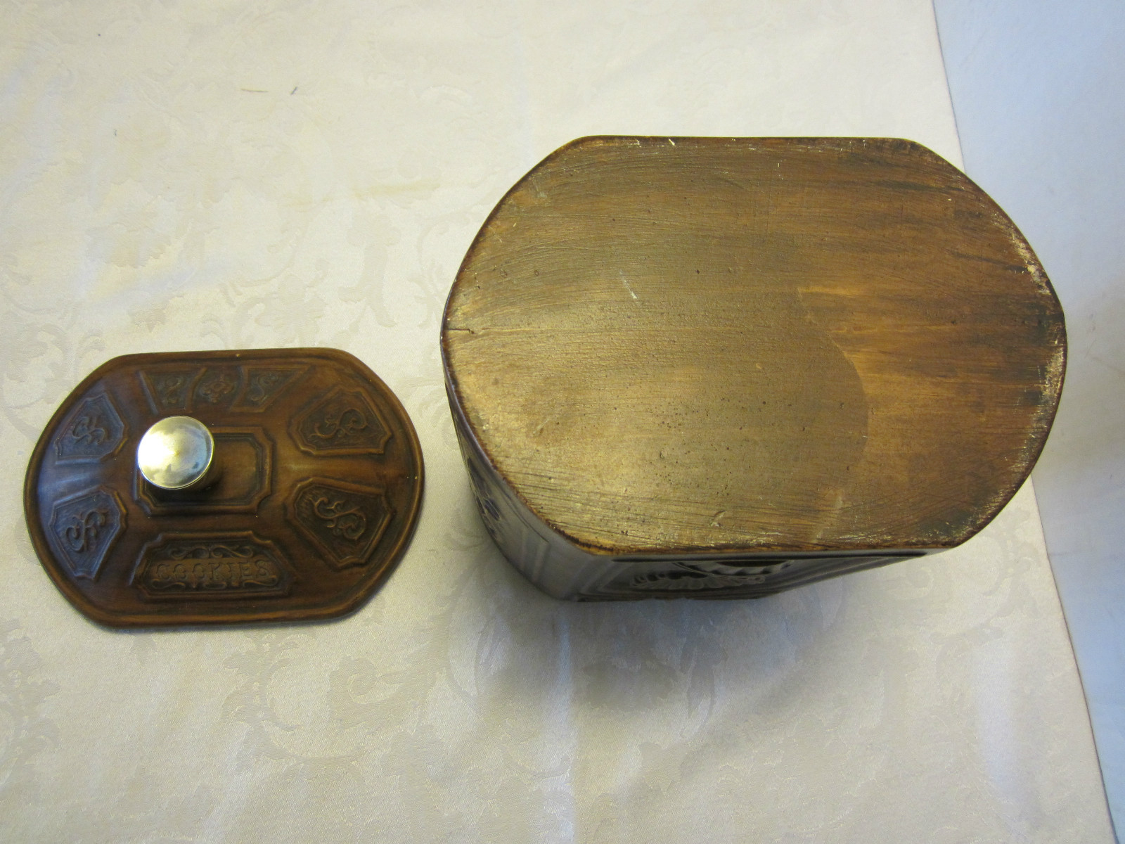 Vintage  MCM Treasure Craft ceramic Cookie Jar Canister 11" tall 1960's