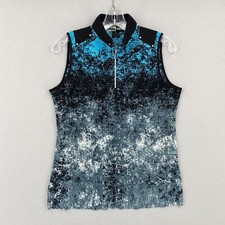 Jamie Sadock Sleeveless Zip Neck Polo Shirt S...