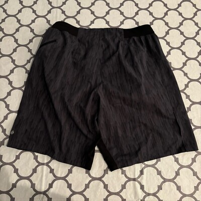 Lululemon Assert Short 9'' Speed Texture Deep Coal Black Men s Large Athletic