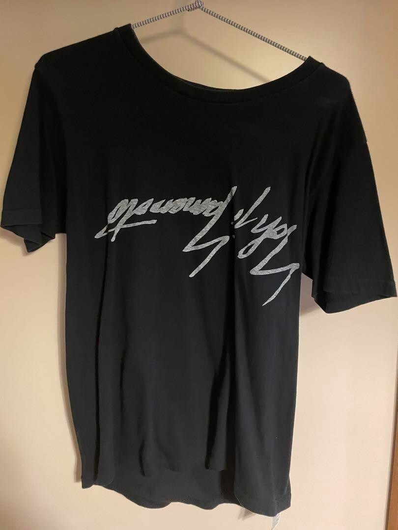 Ground Y Yohji Yamamoto T-shirt Upside Down Logo Black Cotton Men 