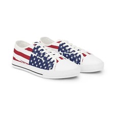 Zapatillas bajas con bandera americana para hombre, zapatos patrióticos, zapatillas con bandera de Estados Unidos,