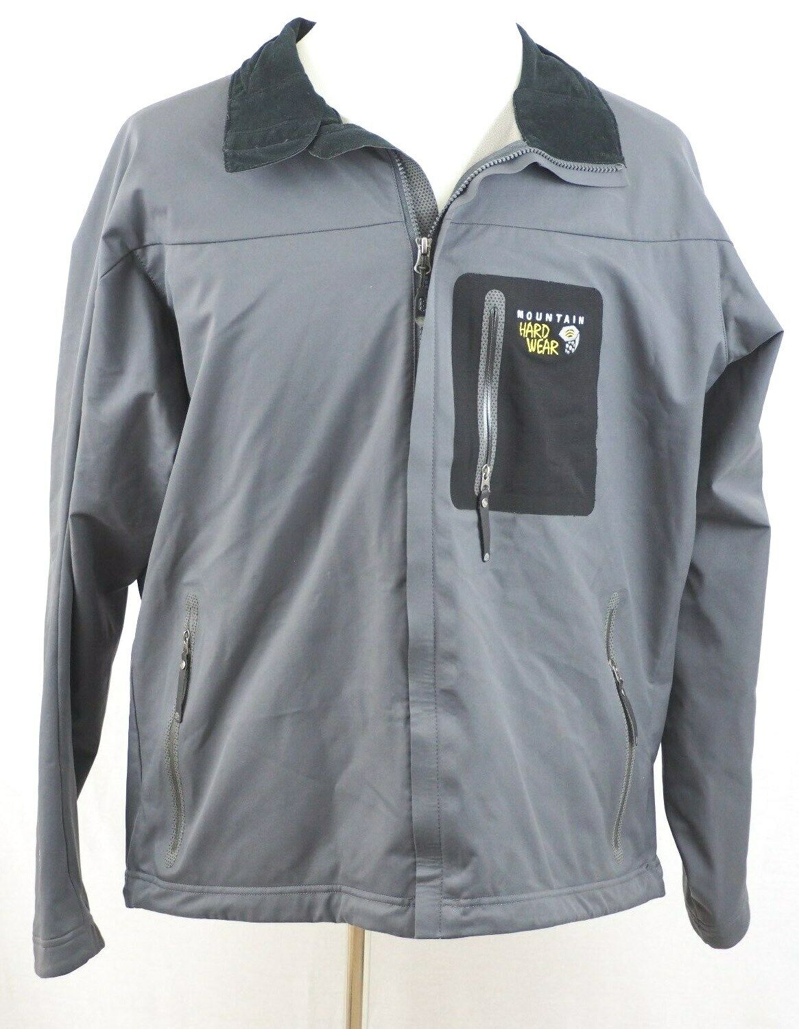 MOUNTAIN HARDWEAR Mens Conduit Soft Shell Jacket Full Zip - Gray 