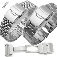 Curved Jubilee Stainless Steel Watch Band Bracelet Strap Clasp for SKX007 SKX009