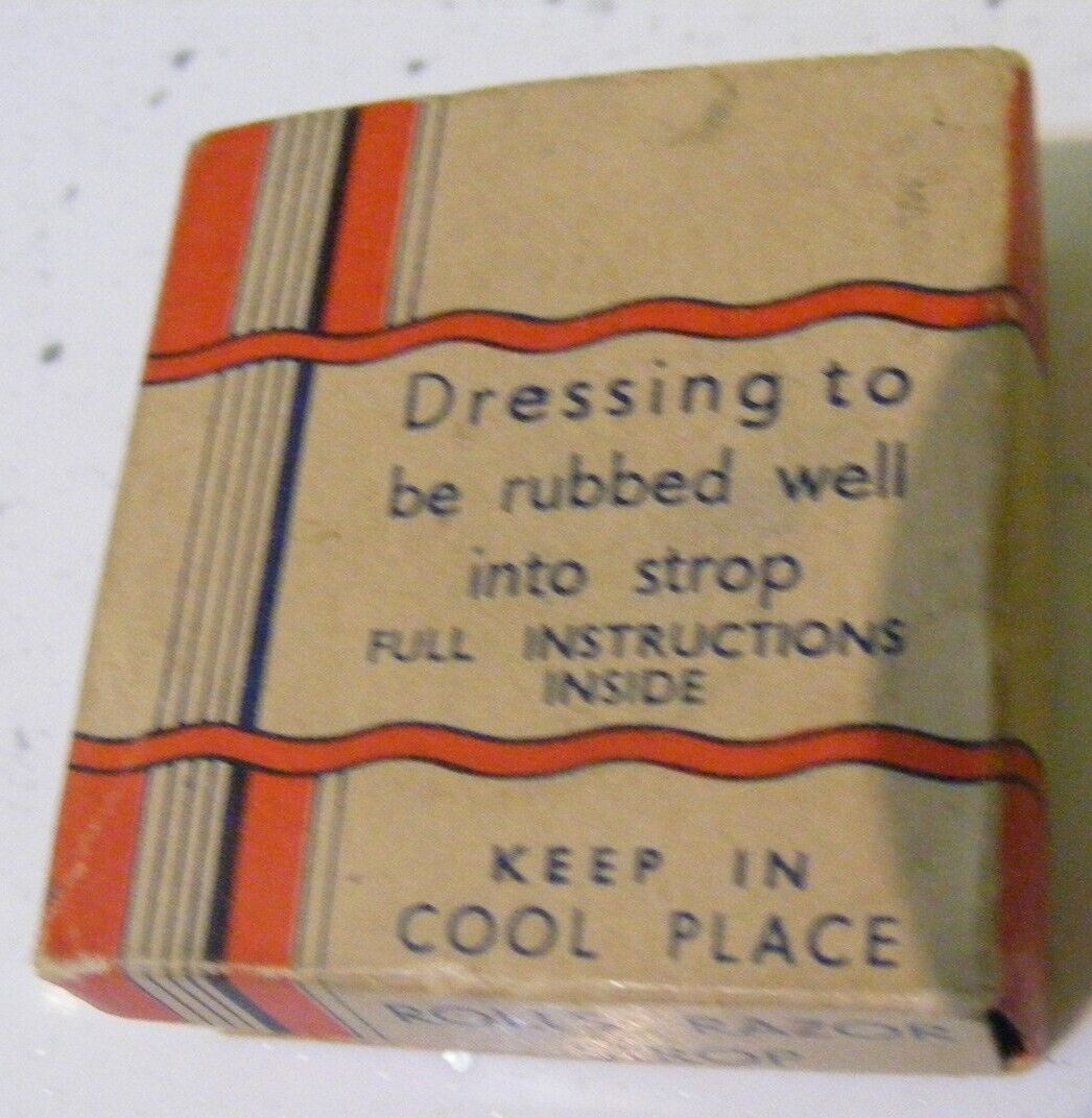 Vintage shaving grooming Rolls Razor strop dressing box with bakelite