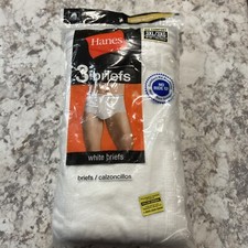 3 Pair Hanes Tagless White Briefs Comfort Flex Full Rise Men  s Size 3XL New