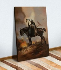 CANVAS WALL ART  30MM DEEP FRAMED PRINT  Frank Frazetta Death Dealer ARTWORK