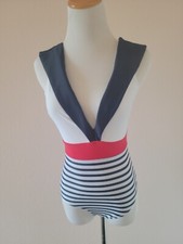 Nautical Stripe One-Piece Swimsuit by Modcloth, XS, NWOT