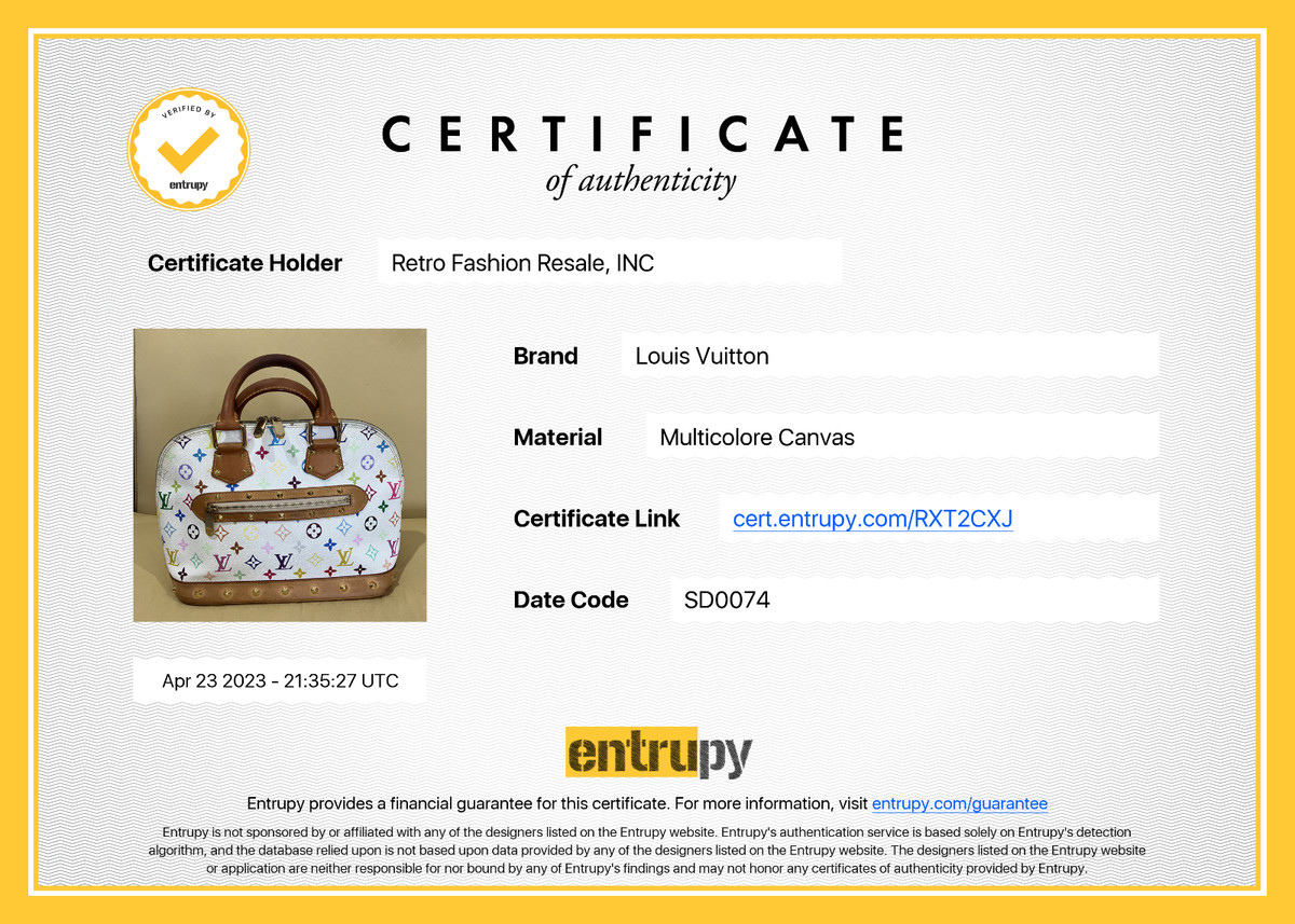 LOUIS VUITTON Authentic Monogram Multicolor Murakami Alma Made in 