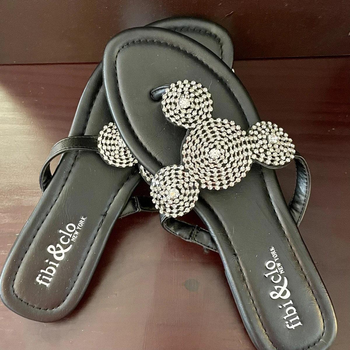 Black & Silver Designer Sandals NEW-NIB-Stunning Crystals-Fibi &  Clo NY-New Star