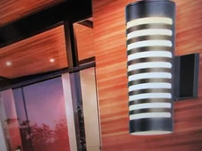 YANSUN 12 in. 2-Light Black Outdoor Sconce Lights Cylinder Porch Light