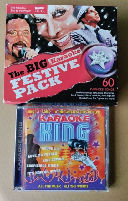 Karaoke CDs King (Elvis) + Festive Pack(Christmas) X5 VGC CD+G