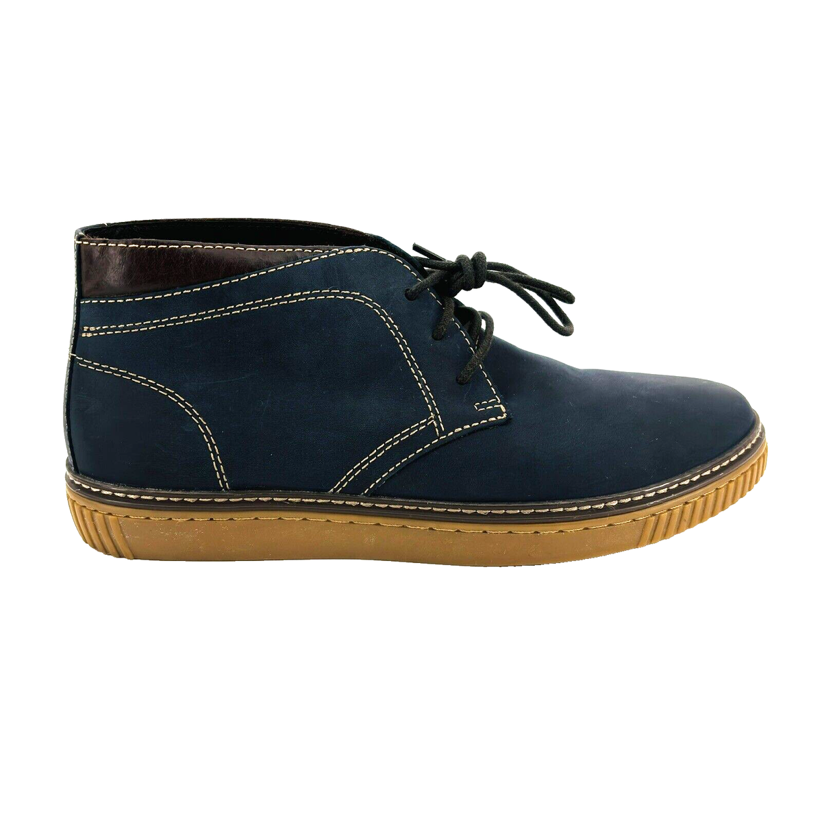 Mens 8.5 M Johnston & Murphy Blue Leather Chukka Boots Lace 