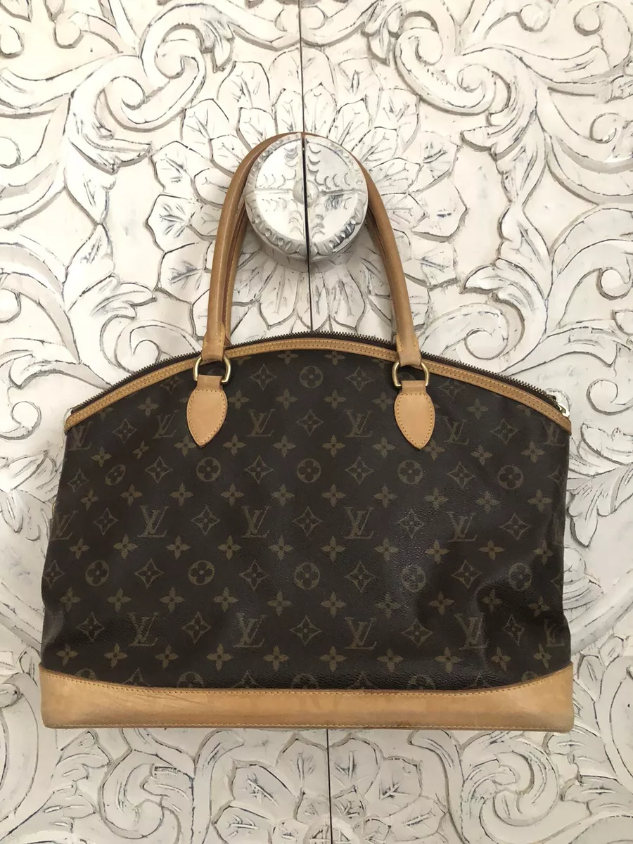 LOUIS VUITTON Lockit Vertical PM Monogram Canvas Tote Bag Brown