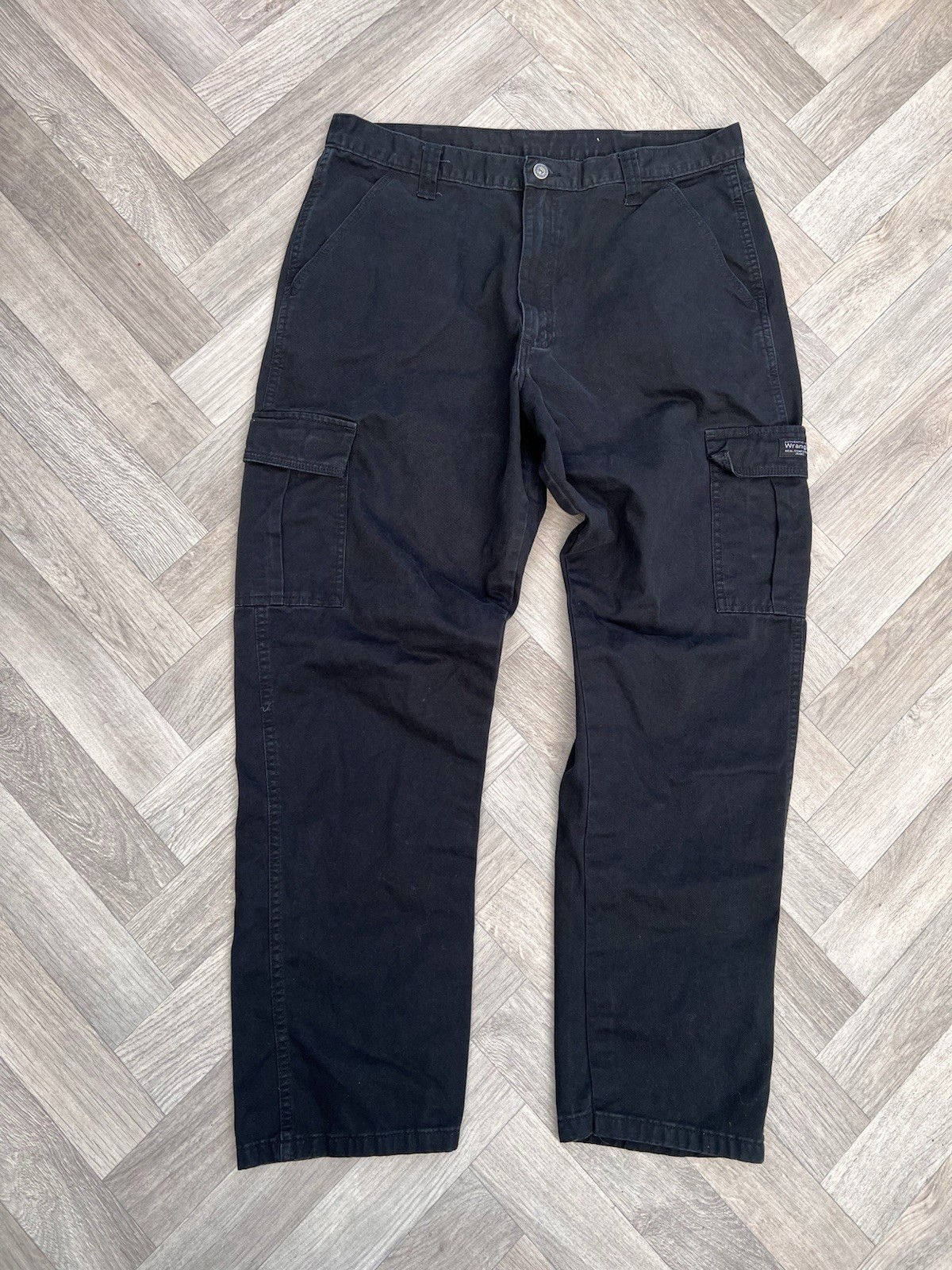 Wrangler Men’s Black Cargo Trousers W36 L32 – Workwear Utility Pants image 2