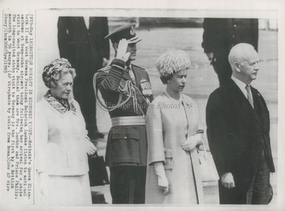 1965 Bonn Germany Queen Elizabeth Prince Philip Royal Visit Wire Photo 6X8