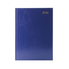 2026 Desk Diary A4 Day Per Page Appointment Hardback Casebound Blue Cover