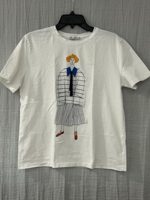 Pre-owned_ZARA Women s  100% Cotton T-shirt Size M
