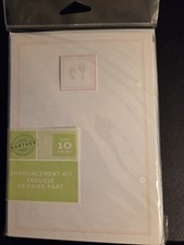 Baby Girl Announcement Kit - 10 Pc With Test Sheet and Wording Samples