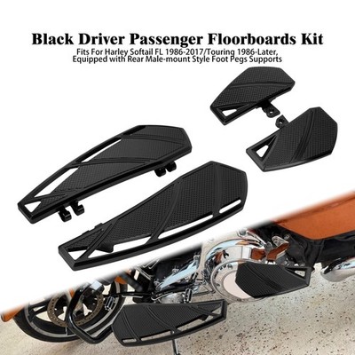 Fahrer Beifahrer Trittbrett Schwarz Fußraste Für Harley Touring Road Glide Dyna