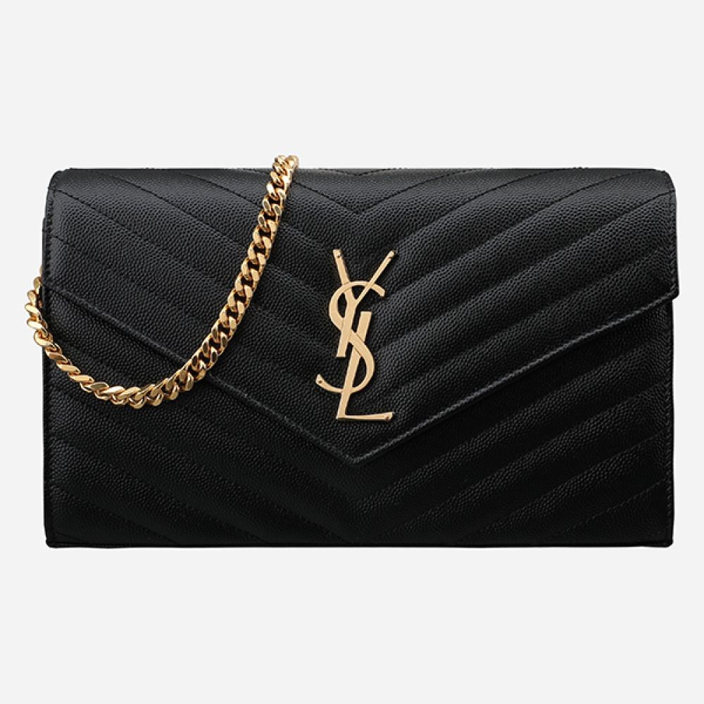 Borsa a tracolla Saint Laurent Monogram Catena Oro Nero 135954342
