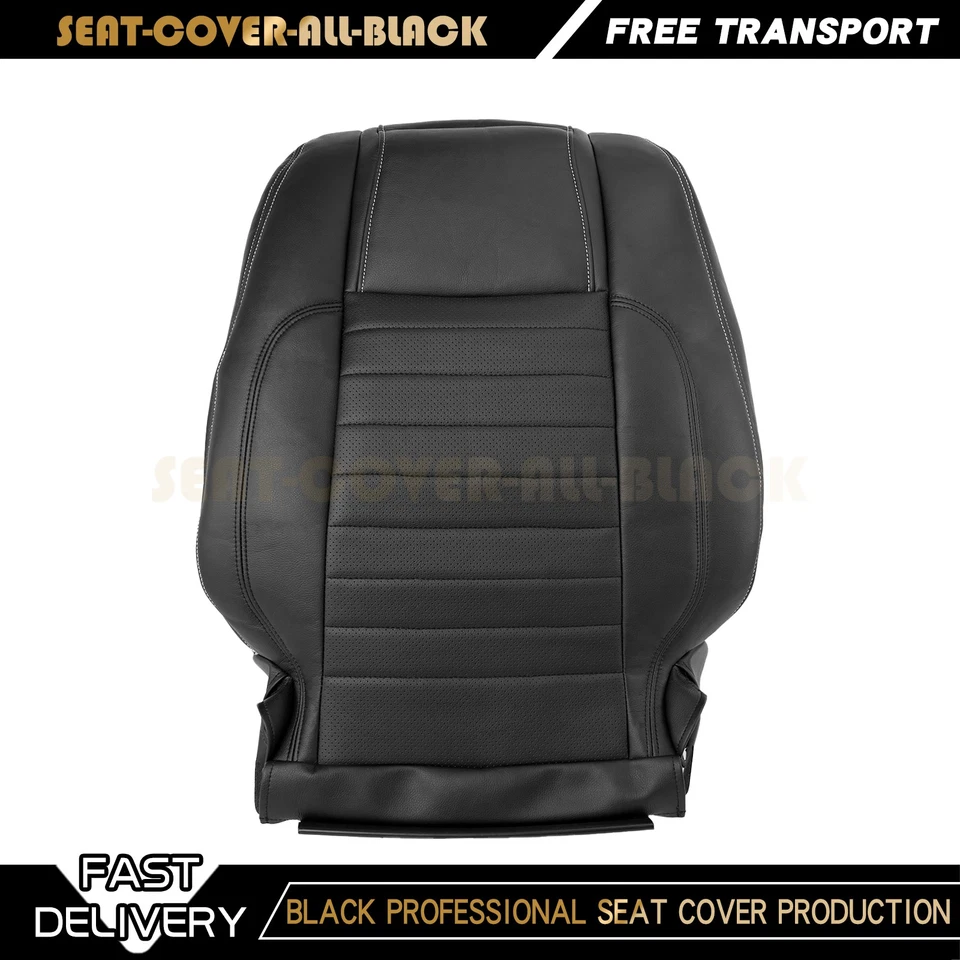 For 2010 - 2014 Ford Mustang GT Driver Bottom & Top Perforated Seat Cover Black - Изображение 4 из 4