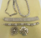 VINTAGE LOT OF SILVER  TONE TRIFARI JEWELRY (NECKLACES, BROOCH, BRACELETS & PEND