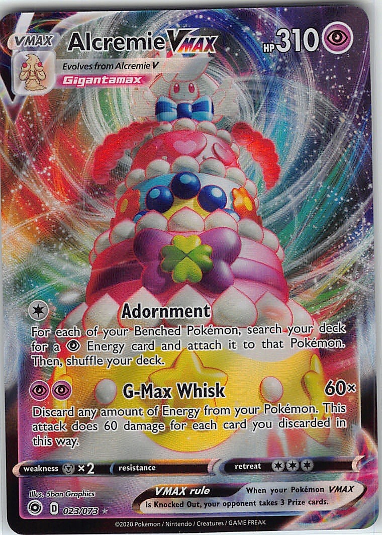 Alcremie VMAX 023/073 Holo VMAX Rare Champion's Path Pokemon Near Mint