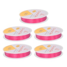5pcs 0.6mm Elastic String Craft DIY Making Stretchy Cord Thread TPU, Pink