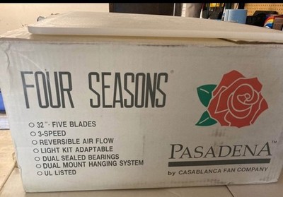 VTG Pasadena Casablanca Company Four Seasons 32  Blade White Ceiling Fan NOS