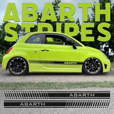 Black Side Stripes FOR Fiat 500 Abarth 595 695 Racing Decals Stickers PAIR