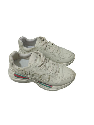 Gucci Rhython Logo Leather Sneakers Size 38 EU, 8 US Women s