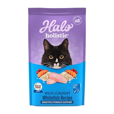 Halo Sensitive Stomach Dry Cat Food, Seafood Medley 3-Pound