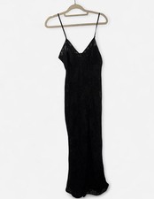 Vintage Victoria's Secret Black Floral Lace Full Slip Dress Adjustable Strap M