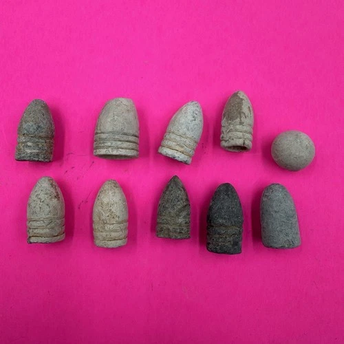 10 Different Various Confederate & Union Civil War Bullets Lot 2