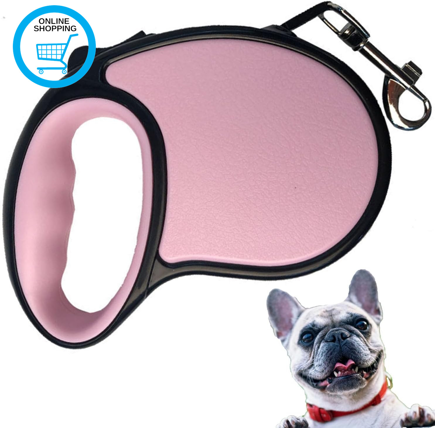 Pink Extendable Leads, Extendable Dog Lead, 5M/16FT Retractable Dog Lead, One-Ha