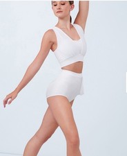 Weissman Dance Convertible Bra Top White LA Style 15557