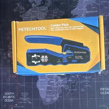 PETECHTOOL RJ45 Pass-Through Crimping Tool Combo Pack, MPN RJ3104