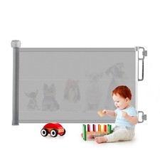 71" Extra Wide Baby Safety Gate Retractable 33" Tall Pet Dog Fence Security Door