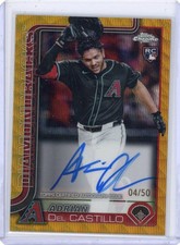 Adrian Del Castillo 2025 Topps Chrome Gold Wave Auto /50 #RA-AD Rookie RC