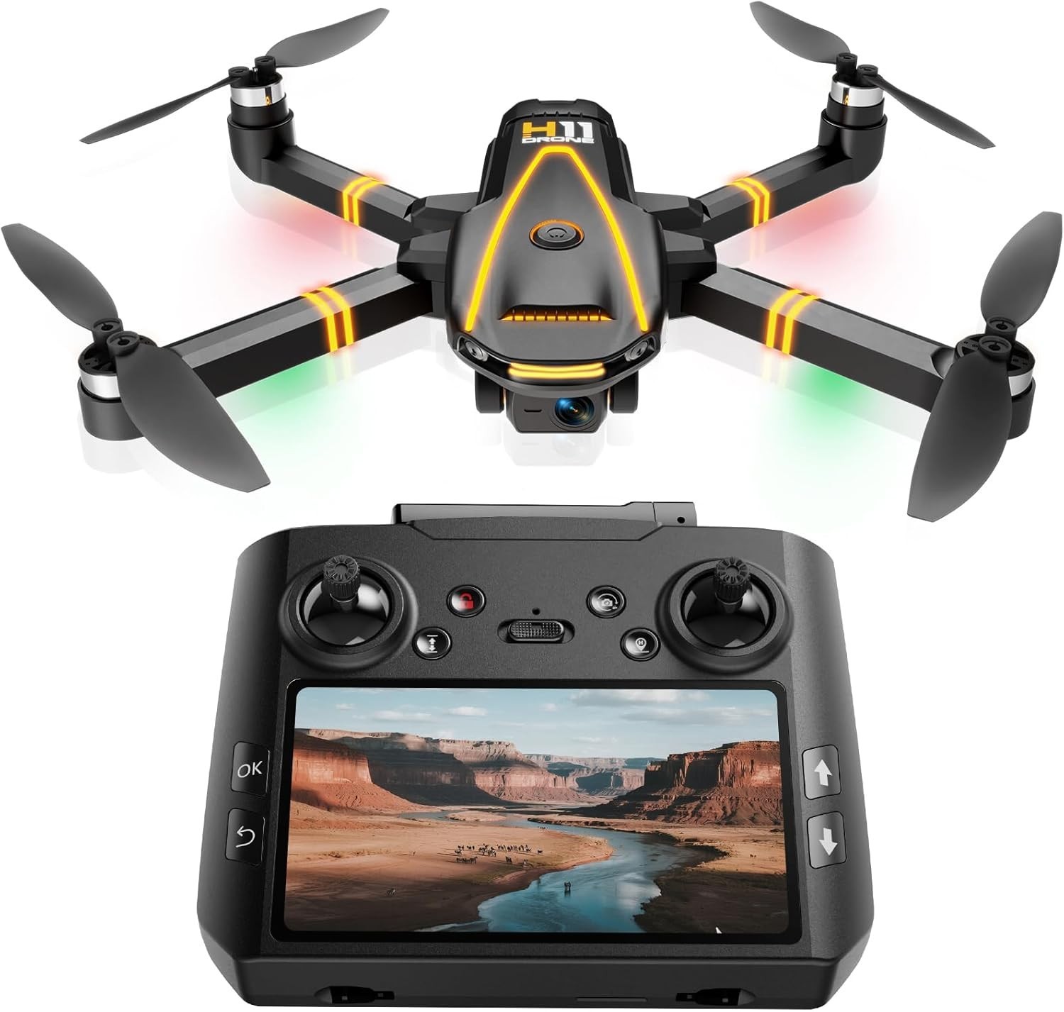 GPS Drone with EIS 4K Camera for Adults Kids, RC Drones with 4.5 Inch HD Screen
