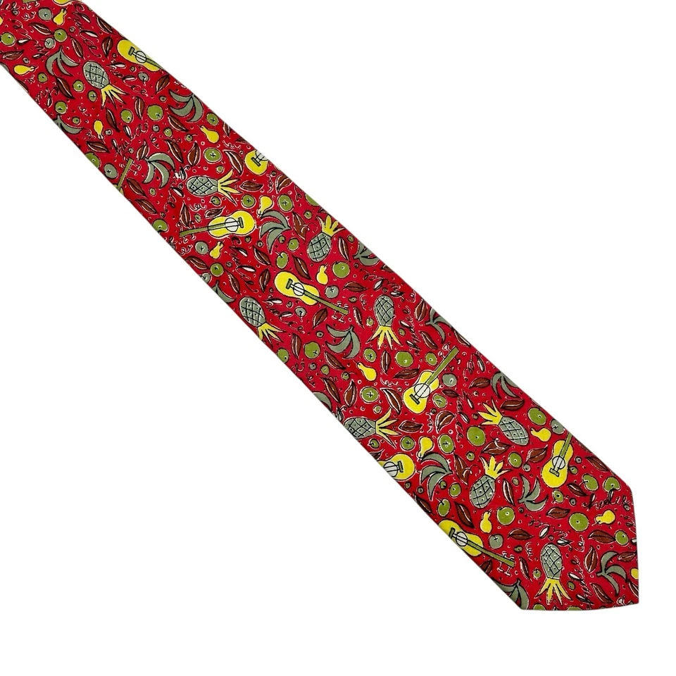 Guitarras corbata vintage Banana Republic safari y viaje piña algodón EE. UU. Foto 4 de 4