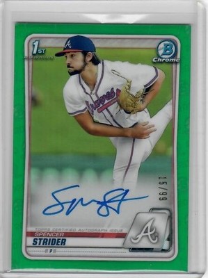 Spencer Strider 2020 Bowman Chrome Draft Green Refractor RC AUTO #/99 Braves