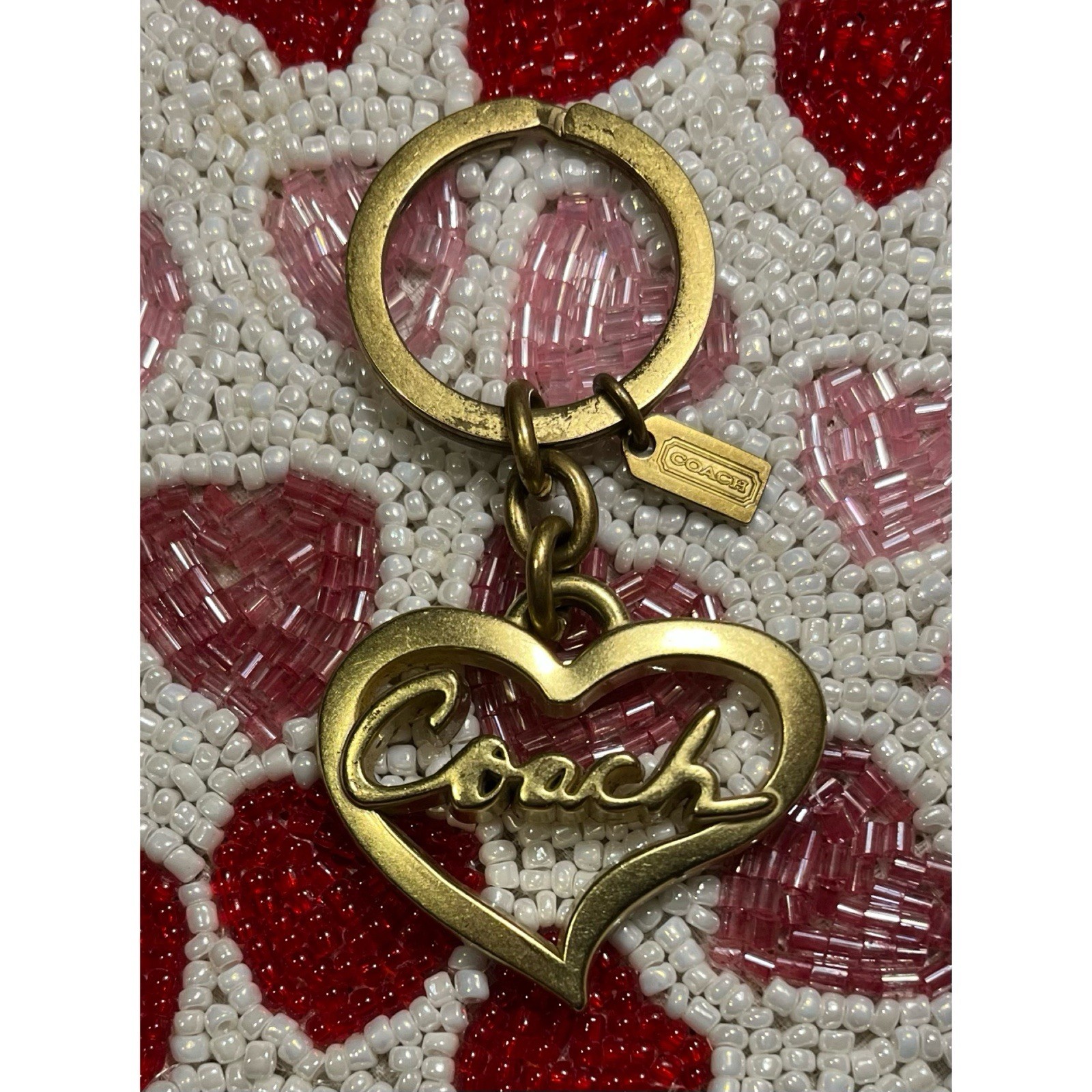 Coach Heart Script Keychain Charm! - image 1