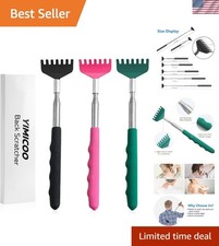 3 Pack Extendable Back Scratcher, Stainless Steel Portable Telescoping Back S...