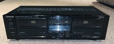 Clean Kenwood KX-W6010 Stereo Double Cassette Deck Auto Reverse REPAIR OR PARTS