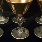 set of 8 clear glass gold rim stemmed cocktail glasses 5 oz mid-century modern — photo 3