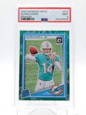 QUINN EWERS 2025 DONRUSS OPTIC DRAGON ROOKIE /24 #213 DOLPHINS PSA 9 Q5829