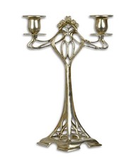Candelabro in bronzo color argento replica design retrò decorazione